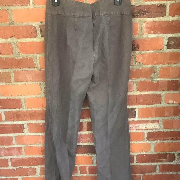 Eileen Fisher lyocell linen blend pants Flat Front Straight Leg Sz 4 - Picture 4 of 9
